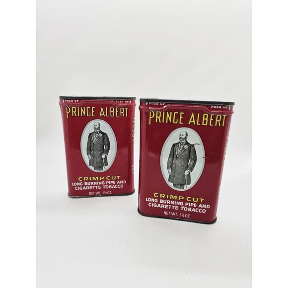 Vintage Prince Albert Tobacco Can Set of 2 - Rare Collectible Tins, Antique - Picture 1 of 6